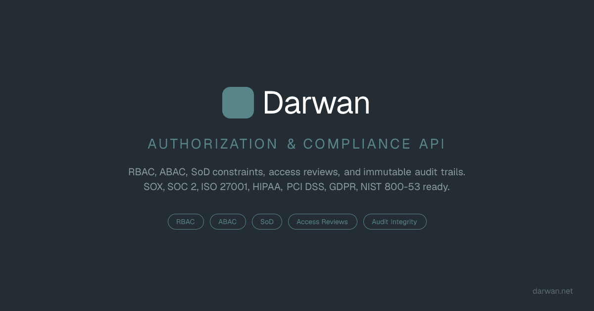 Darwan — Authorization & Compliance API